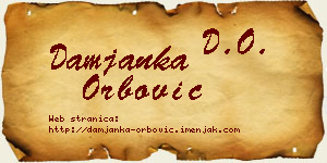 Damjanka Orbović vizit kartica